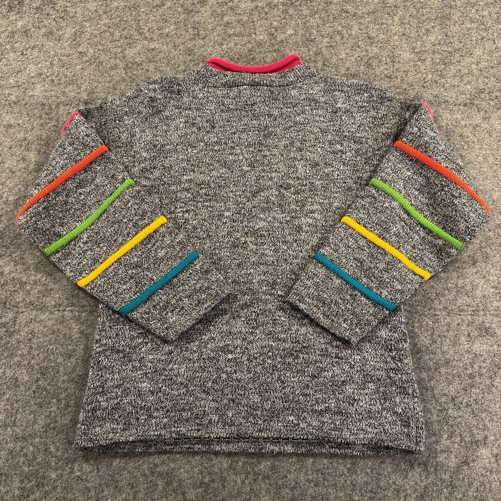 Vintage Mickeys For Kids Stuff Sweater Girls Large Gray Mickey Minnie 90s - Picture 10 of 10